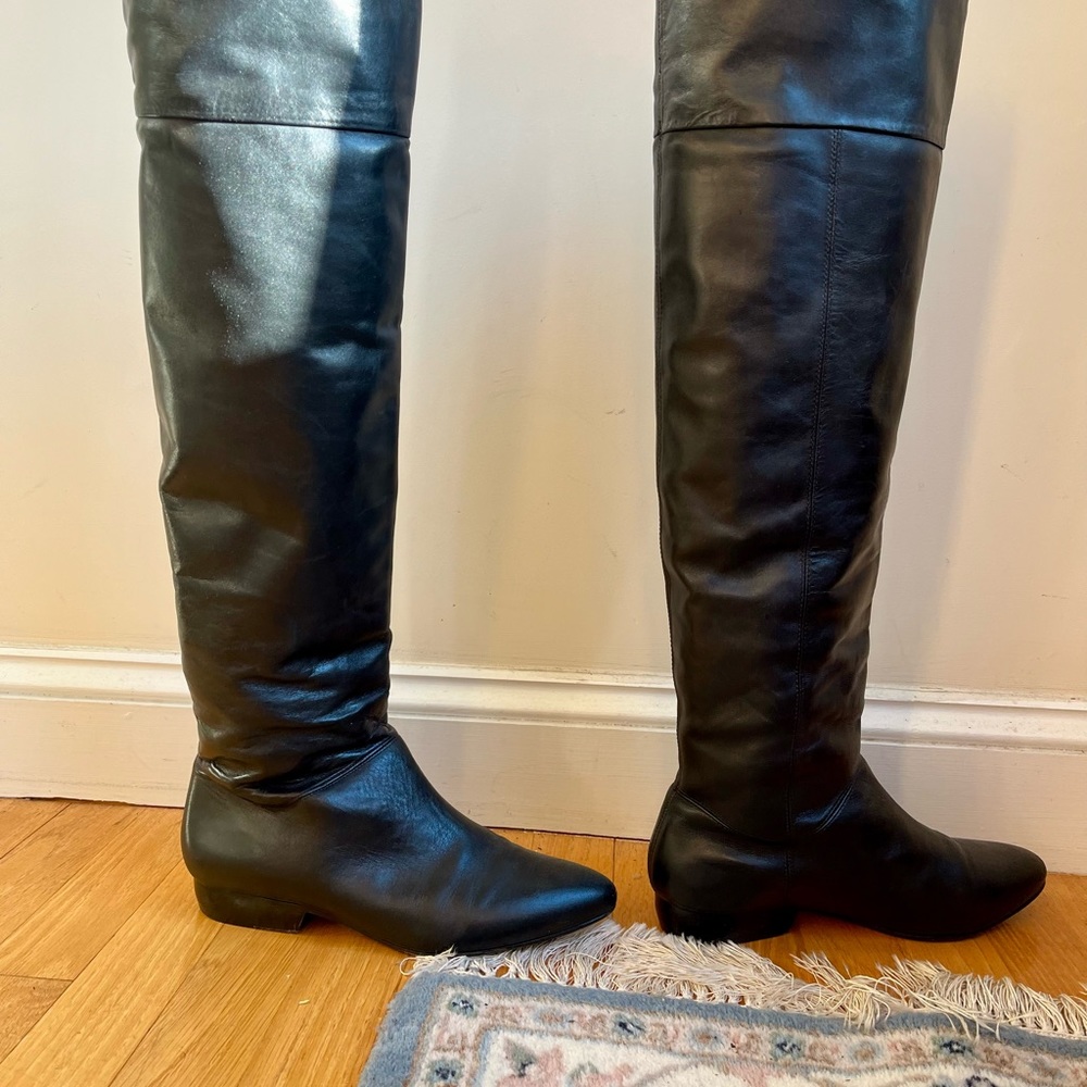 Over the knee black leather boots - POUR LA VICTOIRE brand